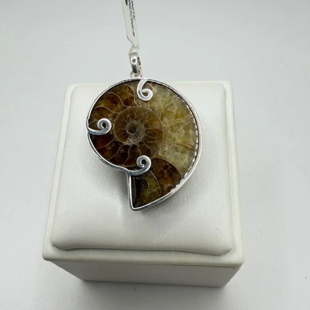 NWT‎ 23.5x30mm AMMONITE pendant in Bali sterling silver!